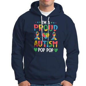 Autism Grandpa Hoodie I'm A Proud Autism Pop Pop TS01 Navy Printyourwear