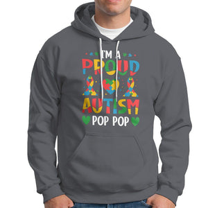 Autism Grandpa Hoodie I'm A Proud Autism Pop Pop TS01 Charcoal Printyourwear