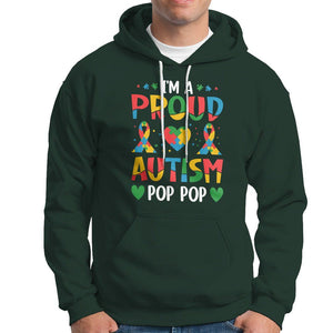 Autism Grandpa Hoodie I'm A Proud Autism Pop Pop TS01 Dark Forest Green Printyourwear