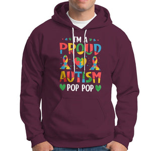 Autism Grandpa Hoodie I'm A Proud Autism Pop Pop TS01 Maroon Printyourwear