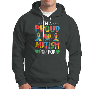 Autism Grandpa Hoodie I'm A Proud Autism Pop Pop TS01 Dark Heather Printyourwear