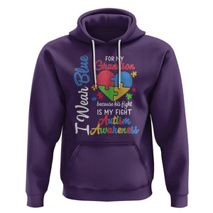 Autism Grandparents Hoodie I Wear Blue For My Grandson Because His Fight is My Fight Grandma Grandpa TS01 Purple Printyourwear