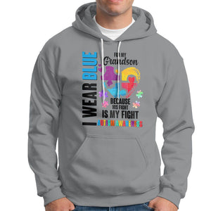 Autism Grandparents Hoodie I Wear Blue For My Grandson Because His Fight is My Fight TS01 Sport Gray Printyourwear