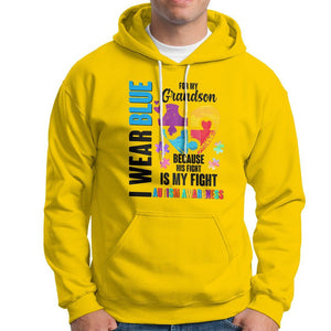 Autism Grandparents Hoodie I Wear Blue For My Grandson Because His Fight is My Fight TS01 Daisy Printyourwear