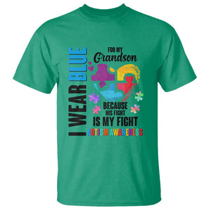 Autism Grandparents T Shirt I Wear Blue For My Grandson Because His Fight is My Fight TS01 Irish Green Printyourwear