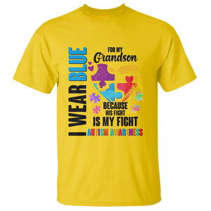 Autism Grandparents T Shirt I Wear Blue For My Grandson Because His Fight is My Fight TS01 Daisy Printyourwear