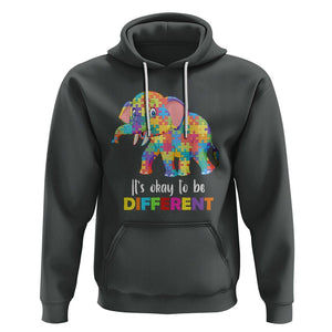 Autism Hoodie It's Okay To Be Different Elephant TS01 Dark Heather Printyourwear