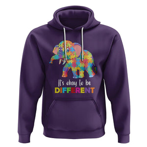 Autism Hoodie It's Okay To Be Different Elephant TS01 Purple Printyourwear