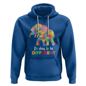 Autism Hoodie It's Okay To Be Different Elephant TS01 Royal Blue Printyourwear