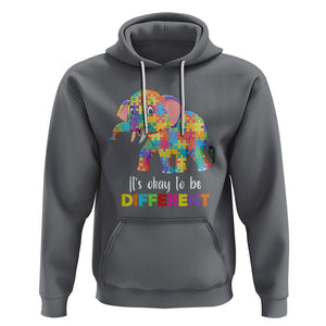 Autism Hoodie It's Okay To Be Different Elephant TS01 Charcoal Printyourwear