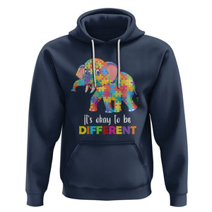 Autism Hoodie It's Okay To Be Different Elephant TS01 Navy Printyourwear