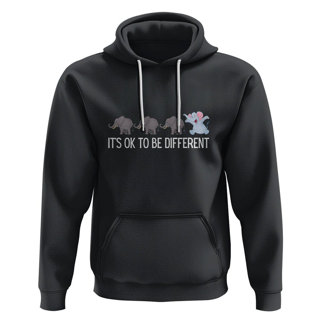 Autism It's Ok To Be Different Elephant Shirt Funny Elephant Hoodie TS01 Black Printyourwear