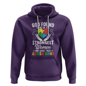 Autism Mom Hoodie God Found Some Of The Strongest Women TS01 Purple Printyourwear