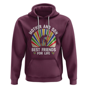 Autism Mom Hoodie Mother And Son Best Friends For Life Retro TS01 Maroon Printyourwear