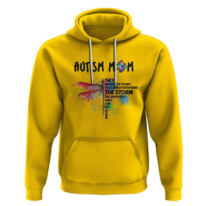 Autism Mom Hoodie She Whispered Back I Am The Storm Rainbow Dragonfly TS02 Daisy Printyourwear