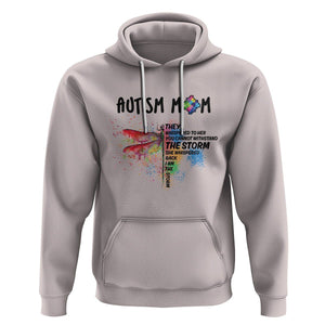 Autism Mom Hoodie She Whispered Back I Am The Storm Rainbow Dragonfly TS02 Ice Gray Printyourwear