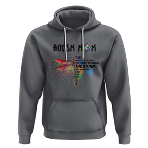 Autism Mom Hoodie She Whispered Back I Am The Storm Rainbow Dragonfly TS02 Charcoal Printyourwear