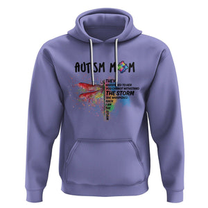 Autism Mom Hoodie She Whispered Back I Am The Storm Rainbow Dragonfly TS02 Violet Printyourwear