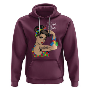 Autism Mom Hoodie Unbreakable Woman TS01 Maroon Printyourwear