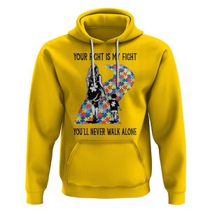 Autism Mom Hoodie Your Fight Is My Fight Never Walk Alone Mother And Son TS01 Daisy Printyourwear