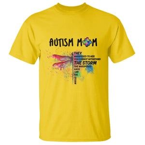 Autism Mom T Shirt She Whispered Back I Am The Storm Rainbow Dragonfly TS02 Daisy Printyourwear