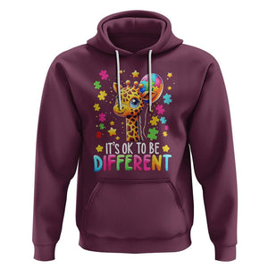 Autism Month Hoodie It's Ok To Be Different Cute Jigsaw Puzzle Balloon TS01 Maroon Printyourwear