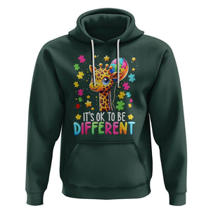 Autism Month Hoodie It's Ok To Be Different Cute Jigsaw Puzzle Balloon TS01 Dark Forest Green Printyourwear