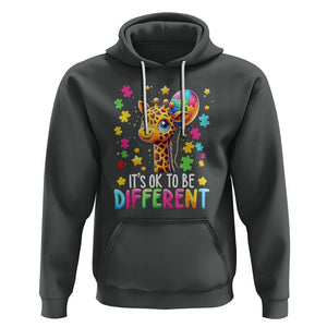 Autism Month Hoodie It's Ok To Be Different Cute Jigsaw Puzzle Balloon TS01 Dark Heather Printyourwear