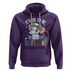 Autism Month Hoodie It's Okay To Be Different Elephant TS01 Purple Printyourwear