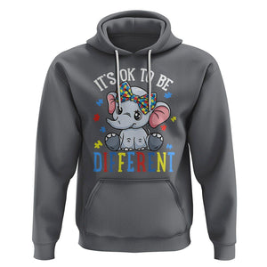 Autism Month Hoodie It's Okay To Be Different Elephant TS01 Charcoal Printyourwear