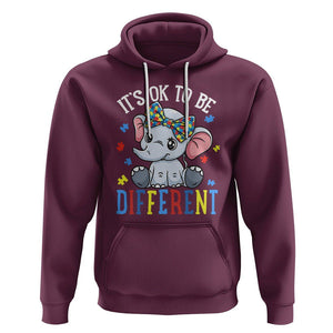 Autism Month Hoodie It's Okay To Be Different Elephant TS01 Maroon Printyourwear