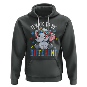 Autism Month Hoodie It's Okay To Be Different Elephant TS01 Dark Heather Printyourwear