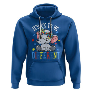 Autism Month Hoodie It's Okay To Be Different Elephant TS01 Royal Blue Printyourwear