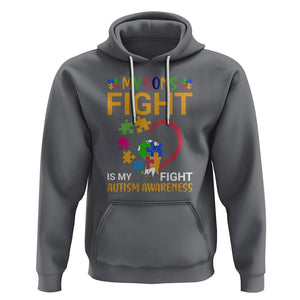 Autism Parents Hoodie My Son Fight is My Fight Jigsaw Puzzle TS01 Charcoal Printyourwear