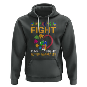 Autism Parents Hoodie My Son Fight is My Fight Jigsaw Puzzle TS01 Dark Heather Printyourwear