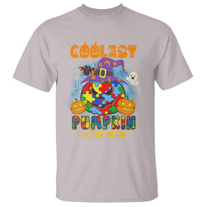 Autism Pumpkin T Shirt Coolest Pumpkin In The Patch Puzzle Piece Halloween TS02 Ice Gray Printyourwear