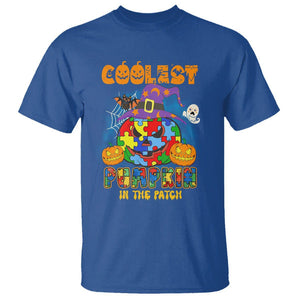 Autism Pumpkin T Shirt Coolest Pumpkin In The Patch Puzzle Piece Halloween TS02 Royal Blue Printyourwear