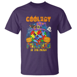 Autism Pumpkin T Shirt Coolest Pumpkin In The Patch Puzzle Piece Halloween TS02 Purple Printyourwear