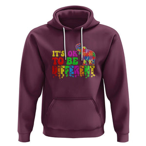 Autism Speaks Hoodie It's Okay To Be Different Elephant TS01 Maroon Printyourwear