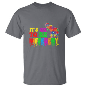 Autism Speaks T Shirt It's Okay To Be Different Elephant TS01 Charcoal Printyourwear