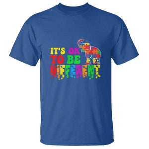 Autism Speaks T Shirt It's Okay To Be Different Elephant TS01 Royal Blue Printyourwear