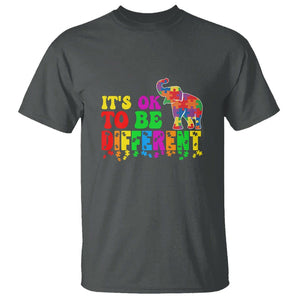 Autism Speaks T Shirt It's Okay To Be Different Elephant TS01 Dark Heather Printyourwear