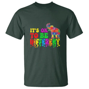 Autism Speaks T Shirt It's Okay To Be Different Elephant TS01 Dark Forest Green Printyourwear