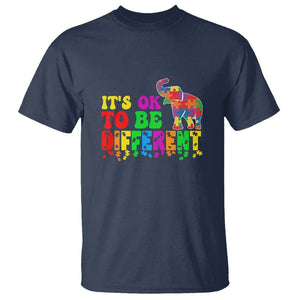 Autism Speaks T Shirt It's Okay To Be Different Elephant TS01 Navy Printyourwear