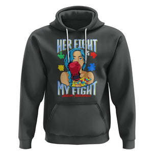 Autism Support Hoodie Her Fight is My Fight Autistic Warriors TS01 Dark Heather Printyourwear