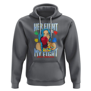 Autism Support Hoodie Her Fight is My Fight Autistic Warriors TS01 Charcoal Printyourwear