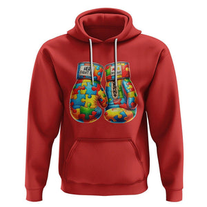 Autism Support Hoodie Her Fight is My Fight Jigsaw Puzzle Boxing Gloves TS01 Red Printyourwear