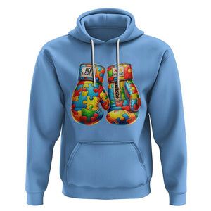 Autism Support Hoodie Her Fight is My Fight Jigsaw Puzzle Boxing Gloves TS01 Carolina Blue Printyourwear