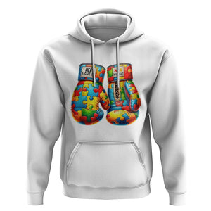 Autism Support Hoodie Her Fight is My Fight Jigsaw Puzzle Boxing Gloves TS01 White Printyourwear