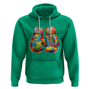 Autism Support Hoodie Her Fight is My Fight Jigsaw Puzzle Boxing Gloves TS01 Irish Green Printyourwear